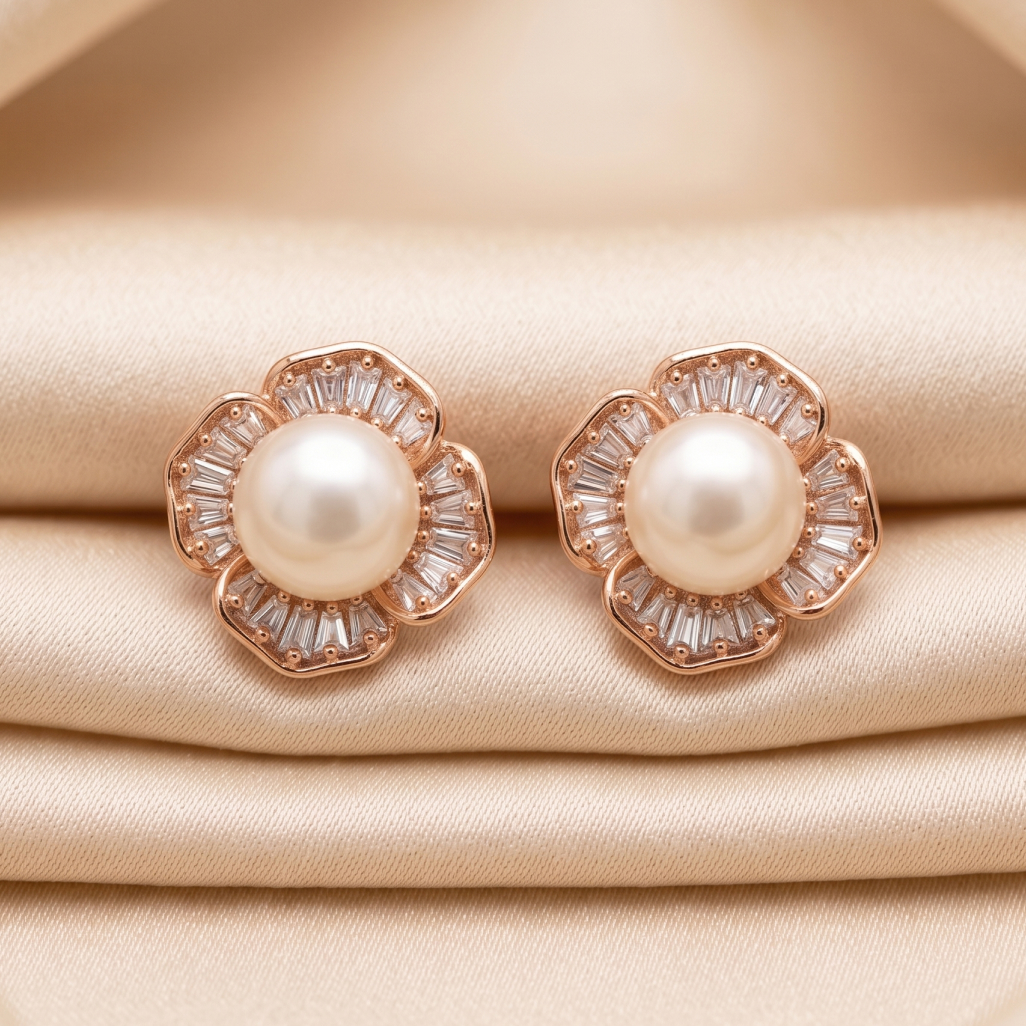 Necklace with diamonds and green details on a technical design; a large blue stone set in the center.