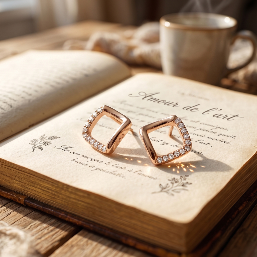 Hands paint the design of a necklace with a blue stone in the center; on the table are a palette and paints.